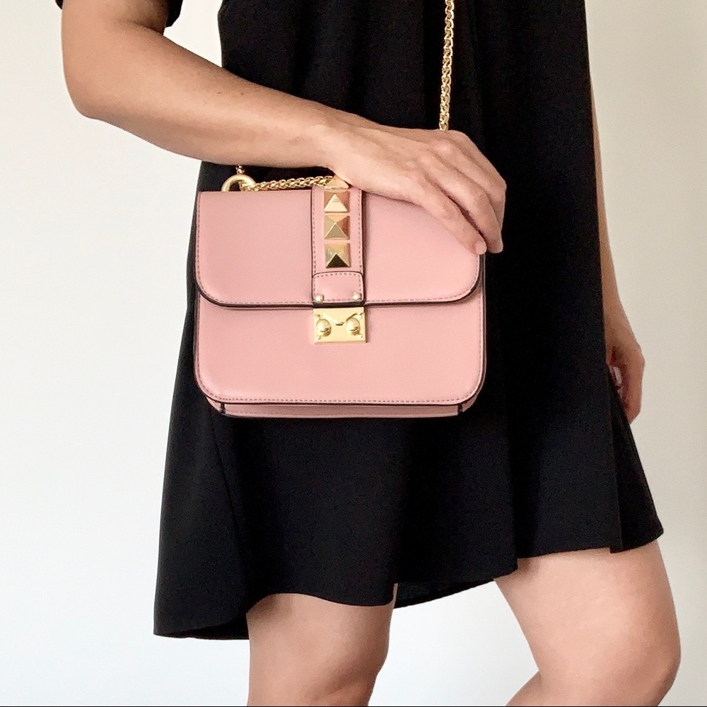 Studded Pink Chain Handbag